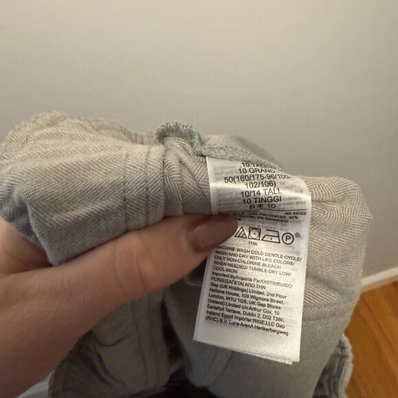 GAP Grey Pull on Ankle Pleated Trouser 10 - Picture 10 of 16